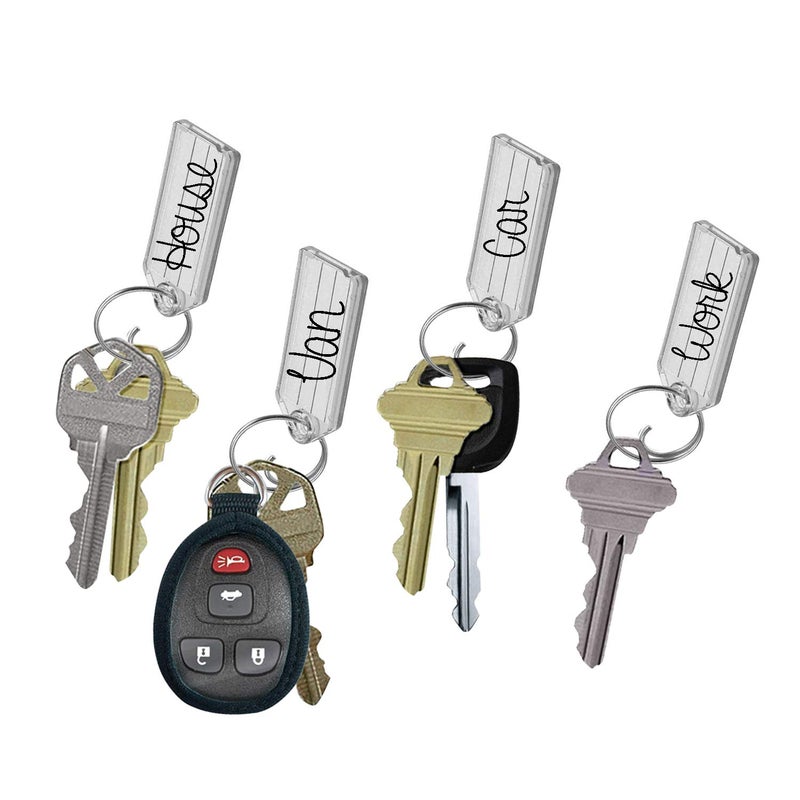 Lucky Line Key Tag with Tang Easy Key Ring, Clear, Box of 100 (1230010) - Image 2